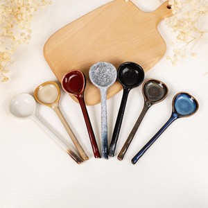 Cuillère en céramique à long manche pour la cérémonie du thé japonaise, accessoires de thé, cuillère à soupe, livraison en une seule pièce uniquement via UO - Product Image 2