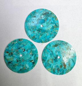 Composite turquoise Watch Dial : 31.50 mm Round One Sided Polished Watch <b>Face</b> - Product Image 1