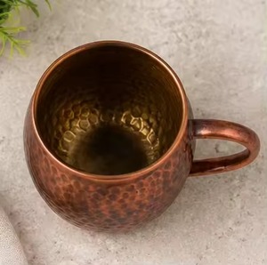 Taza de cobre con diseño de grulla oriental y loto, artículos para beber ecológicos para el hogar - Product Image 2
