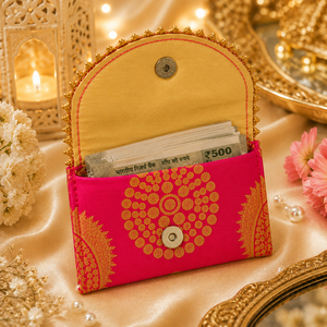 Sobre para Dinero de Boda con Cierre Magnético, Decorativo, Porta Regalos en Efectivo, Sobre de Tela Shagun para Regalos de Boda Tradicionales - Product Image 3