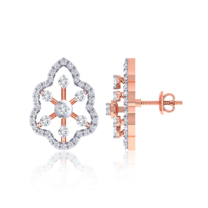 Rose Gold Diamond Stud <b>Earrings</b> Round Brilliant Cut Classic Women's Wedding Jewelry 18K Plated <b>Fine</b> <b>Earrings</b> - Product Image 3