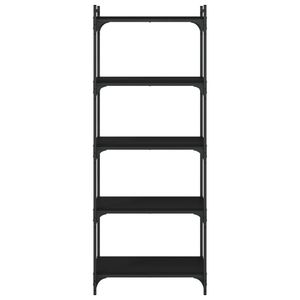Librería negra de madera de ingeniería y metal de 23.6x11.8x60.6 pulgadas - Product Image 4