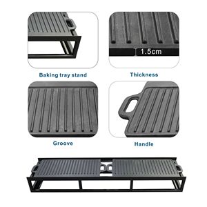 Juego de Utensilios de Cocina Duraderos para Exteriores, Soporte de Parrilla de Hierro Negro con Sartenes de Hierro Fundido Esmaltado - Product Image 6