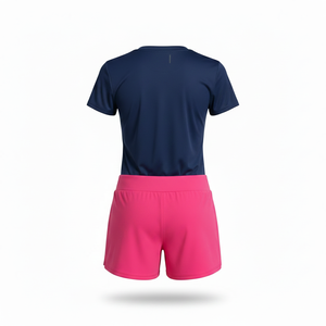 Ensemble de pickleball pour femmes, haut à col en V, short de compression, tissu aérodynamique à séchage rapide, tenue de sport 2 pièces, personnalisable - Product Image 2