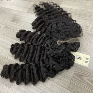 Nuevo Paquete de pelo ondulado profundo de alta calidad, cutícula alineada, cabello humano natural virgen de trama negra - Product Image 3