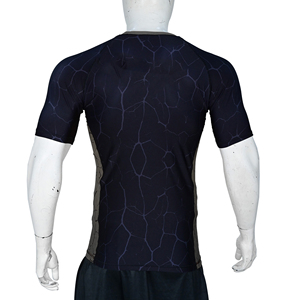 Custom Men Short Sleeve Rash Guard Sublimation BJJ MMA Fight <b>Shirt</b> Quick Dry Breathable Gym Fitness <b>Compression</b> Base Layer Top - Product Image 4