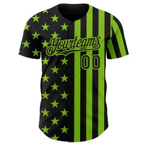 Camiseta de Béisbol con Botones, Manga Corta, Transpirable, de Poliéster, Azul con Estrellas Blancas y Rayas, Sublimada, Personalizada con Nombre de Equipo, para Adultos - Product Image 5