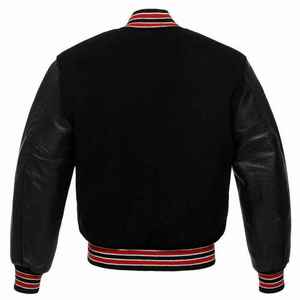 Men's Pure <b>Leather</b> <b>Long</b> Sleeve Varsity <b>Jacket</b> for Winter Season in High Quality Outdoor Custom Made Logo Letterman <b>Jackets</b> - Product Image 5