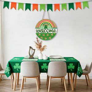 Insegna in Legno per la Festa di San Patrizio, Decorazione per Porta con Arcobaleno e Trifoglio, Appendiabiti da Esterno per il Festival Primaverile Irlandese - Product Image 6