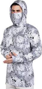 เสื้อตกปลาแขนยาวสำหรับผู้ชาย ผ้าโพลีเอสเตอร์ 100% ระบายอากาศได้ดี ป้องกันรังสียูวี ซึมซับความชื้น - Product Image 2