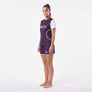 Camiseta de fútbol para mujer 100% poliéster, sublimación personalizada, cuello redondo, manga corta, jersey de equipo y pantalones cortos - Product Image 3