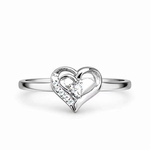 แหวนเงินแท้ 925 รูปหัวใจ ดีไซน์รักสุดเก๋ แหวนเงินแท้สำหรับผู้หญิง เครื่องประดับแฟชั่นอินเทรนด์ - Product Image 1