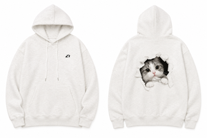 Sudaderas con Capucha Extra Grandes para Mujer, al por Mayor, Mezcla de Algodón, Estampado Gráfico de Gato, Hombros Caídos, Fabricante de Ropa con Logotipo Personalizado - Product Image 5