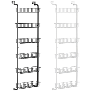 1 pezzo 6-Tier in acciaio al carbonio cestello sopra porta dispensa organizzatore ganci appesi 62.99in portaoggetti per cucina e bagno - Product Image 2
