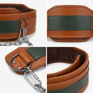 Ceinture lestée durable avec construction renforcée en cuir et liaison en acier sécurisée pour squats, tractions et entraînement de résistance - Product Image 5