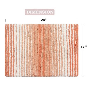 Tapis de bain en coton rayé rectangulaire 24x17 pouces, antidérapant, design moderne pour usage domestique - Product Image 6