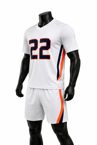 Ensemble d'uniformes de lacrosse personnalisés pour hommes, maillot et short, col en V, séchage rapide, respirant, polyester, kit d'équipe avec sublimation et nom personnalisé - Product Image 4