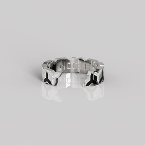 Bague unisexe en argent sterling, cloutée et émaillée, style motard moderne et minimaliste, pour usage quotidien - Product Image 5