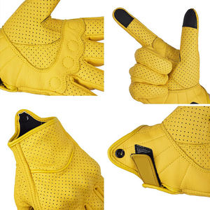 Guantes de Motociclismo de Cuero de Alta Calidad con Protección para Carreras, Pantalla Táctil y Agarre Mejorado para Deportes de Moto - Product Image 5