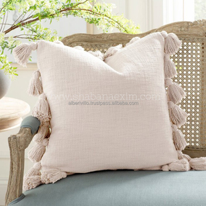Modern Style Handmade Eco-Friendly Soft <b>Throw</b> Pillow TNT Woven Geometric Design Cushion <b>Cover</b> Silk Cotton Dot Pattern Home Hotel - Product Image 3