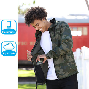 Men High Quality Windproof Full Zipper Customized <b>Printed</b> Men High Quality Windbreaker Rain Jacket - Product Image 5
