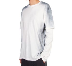 เสื้อยืดแขนยาวสองชั้น สไตล์สตรีทแวร์ ทรงโอเวอร์ไซส์ ดีไซน์วินเทจแบบฟอกสี ลายเรียบ สำหรับผู้ชาย - Product Image 5