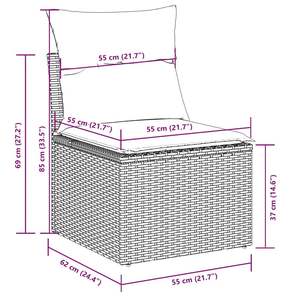 Set Divano da Giardino Nero e Bianco Crema - Product Image 4
