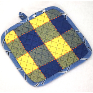 100% support de pot de style à carreaux de qualité fiable matériel de coton recyclé fait des supports de pot pour le fournisseur de cuisine en Inde - Product Image 6