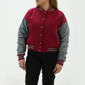 Chaqueta Universitaria de Moda para Mujer, Chaqueta de Cuero y Lana Personalizada, Fabricación al por Mayor, Servicio de Muestras OEM ODM - Product Image 1