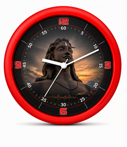 Personalized Modern Plastic Wall <b>Clock</b> Red Frame Digital Printed Decorative Timepiece Custom Gift for Home Office Holiday - Product Image 1