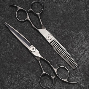 Tijeras de entresacar Titan de alta calidad con mango grande, color mate Vg10, tijeras profesionales para barbería y peluquería. - Product Image 1