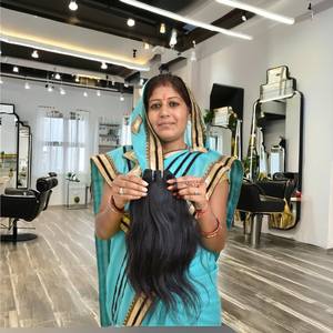 Extensiones de cabello indio virgen natural sin procesar, paquetes de máquina de trama doble de Color negro recto sedoso de onda profunda suelta - Product Image 1