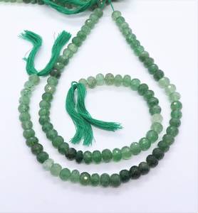 Perles de quartz fraise vert naturel micro-facettées en forme de rondelle, perles de pierres précieuses de quartz fraise pour la fabrication de bijoux par un grossiste - Product Image 2