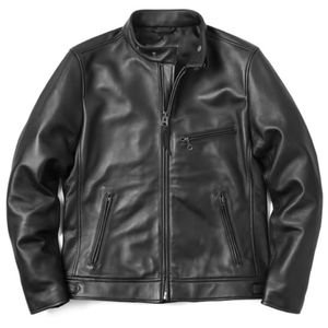 <b>Men's</b> Genuine <b>Leather</b> <b>Jacket</b> Stand Collar Waterproof Windproof OEM Customizable - Product Image 1