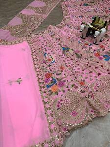 ชุดเลเฮนกา โจลี ดูปาตตา ผ้าจอร์เจตต์ ปักลายด้วยดิ้น งานปักเลื่อม สำหรับผู้หญิง แห้งเร็ว ใส่ได้ทุกฤดู สไตล์วินเทจ สำหรับงานปาร์ตี้ ความยาวคลุมเท้า - Product Image 6