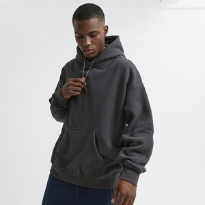 Sweat-shirts à capuche surdimensionnés pour hommes, 100% coton, épais, en molleton français de haute qualité, personnalisables avec logo, style streetwear - Product Image 2