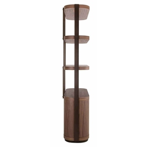 Étagère à livres décorative en bois contemporaine et moderne à 6 niveaux, avec 2 portes et design sans dossier, pour salon et maison - Product Image 1