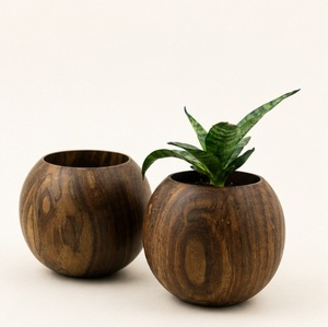 Maceta de Madera Artesanal Ecológica de Moda para Suculentas, para Hogar y Oficina Modernos, Tamaños Personalizados Disponibles - Product Image 3