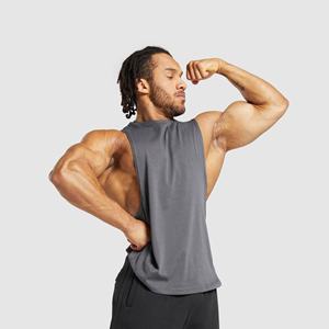 Débardeur d'entraînement sans manches pour hommes, 95% coton 5% polyester, avec logo personnalisé, méthode de tissage tricoté - Product Image 1