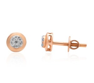 Pendientes de Diamantes CZ en Oro Rosa para Mujer, Lujosos, Elegantes, Ligeros, Ideales para Regalo, Talla Regular, Exportación - Product Image 4