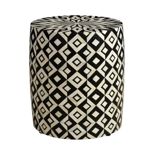 Luxury Bone Inlay Mother Pearl Industrial <b>Stool</b> <b>with</b> <b>Storage</b> Customized Color for Living Room and School Use - Product Image 5