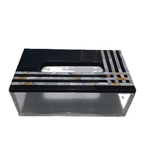 Modern Luxury Wood Tissue Box High Quality Handcrafted by Skilled Professionals with Bone Inlay Design for Home Kitchen Use - Product Image 1