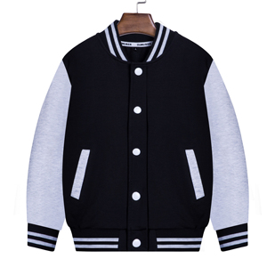 Chaqueta Varsity OUMUREN para Hombre, Casual, Negra y Gris, con Botones al Frente, para Otoño, Corte Regular, Material de Poliéster y Algodón - Product Image 1