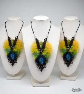 Collar de Macramé Hecho a Mano con Cordón Verde y Colgante de Labradorita, Joyería Boho Ajustable con Cristal Curativo, Venta al Por Mayor - Product Image 3