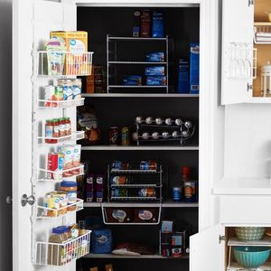 Organizzatore da Porta a 6 Ripiani Regolabili in Acciaio Verniciato a Polvere Bianco per Scarpe, Borse, Spezie in Bagno, Cucina, Armadio - Product Image 3