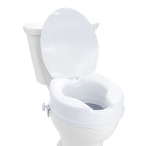 Rialzo Universale per Sedile WC da 4 Pollici, Capacità 300 Libbre, con Asta a Vite Bloccabile, Attrezzatura di Sicurezza per Bagno - Product Image 1