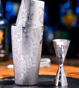 ชุดเชคเกอร์ค็อกเทลพรีเมียม สแตนเลสสตีล ลายซากุระ สำหรับบาร์  ขายส่งจำนวนมาก - Product Image 1