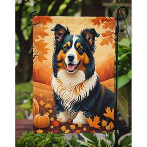 Drapeau de jardin d'automne multicolore Collie Bannière artistique de patio et de cour pour boîte aux lettres et parterres de fleurs Décoration Petite taille - Product Image 3