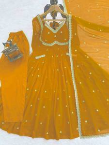 ชุดสูทนุ่มสง่างามทุกวันชุด anarkali สไตล์ปาร์ตี้สไตล์ anarkali อินเทรนด์ชุดสูทผ้าจอร์เจียแบบพรีเมียม - Product Image 6