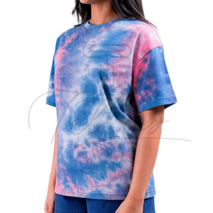 Camisetas Tie Dye de Moda para Mujer, Logotipo Personalizado, Camisetas Tie Dye de Algodón de Alta Calidad para Mujer en Venta a Bajo Precio OEM - Product Image 4